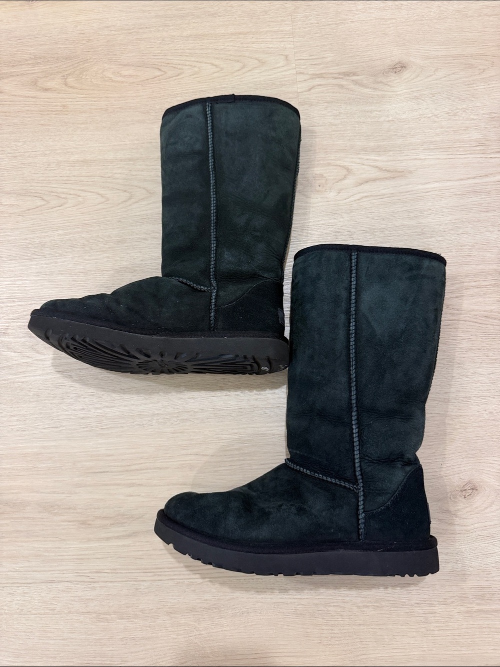 Women's Tall 8 Suede Winter Boots - Black - Picture 2 of 7